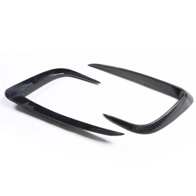 Sleek carbon fiber fog light trims for Tesla Model Y, enhancing front bumper aesthetics with a performance-oriented design