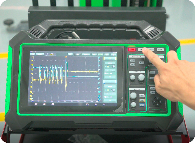 P03 Electric Vehicle Diagnostic Tool with waveform display on screen