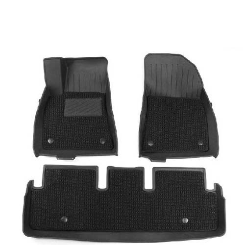 Tesla 3/Y TPE floor mats with carpet surface, offer enhanced comfort and protection for front and rear areas.
