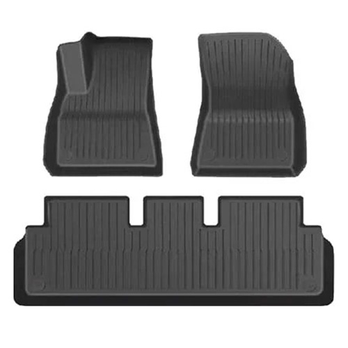 Durable TPE floor mats for Tesla, providing all-weather protection for the front and rear areas of Tesla's interior floors.